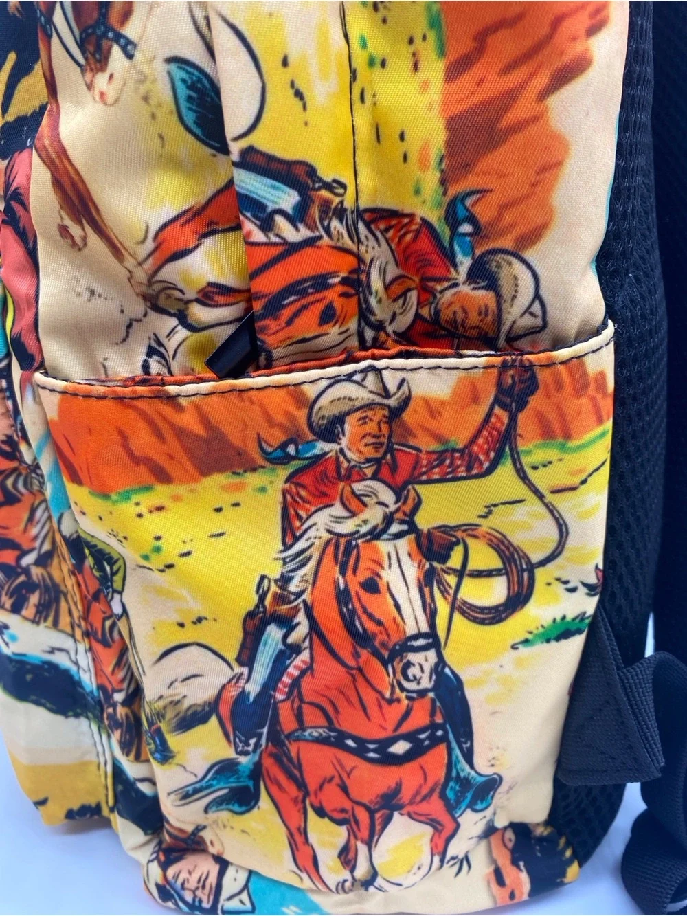 Excellent condition super cute Western Print Yellow  Backpack - Unbranded